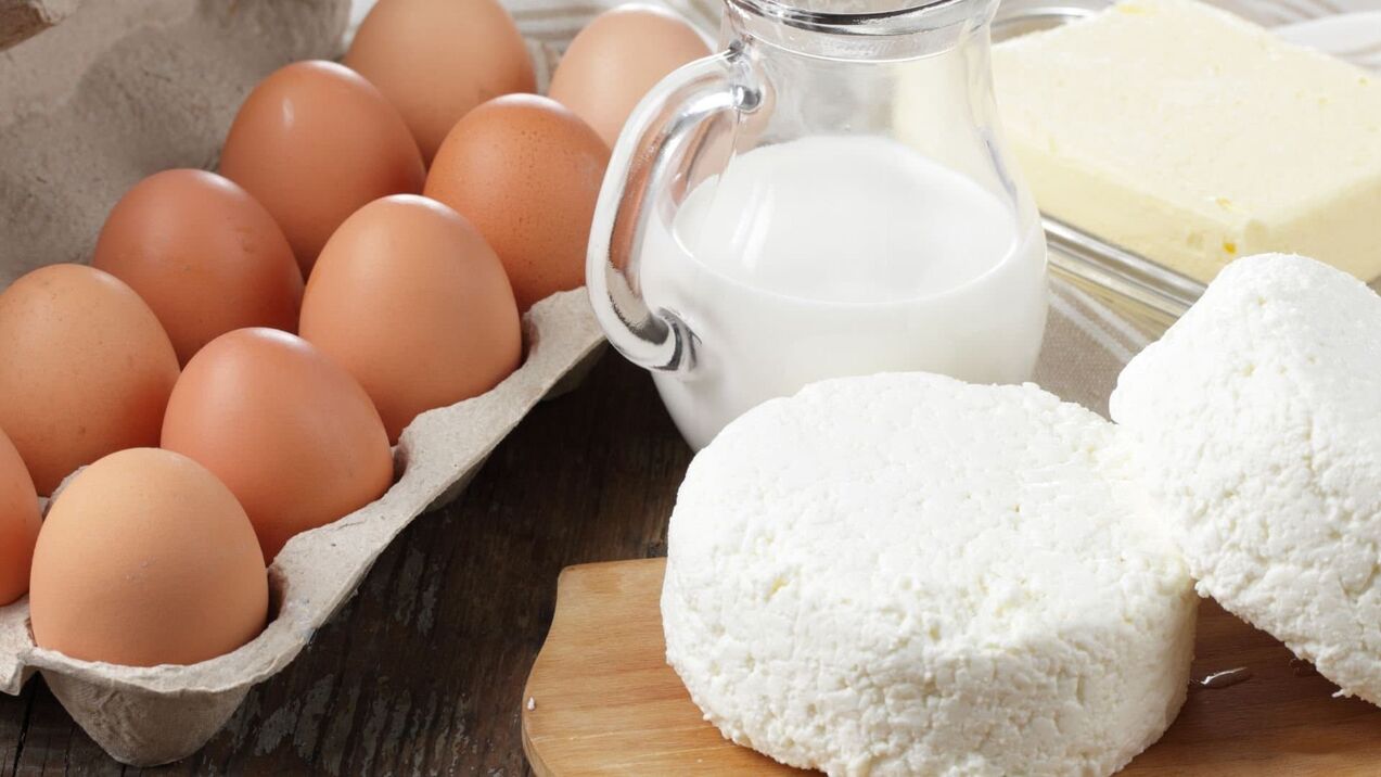 uova e latticini per la potenza